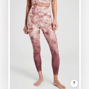 Athleta Women Elation Printed 7/8 Tight 657553 Pink Maroon Dye